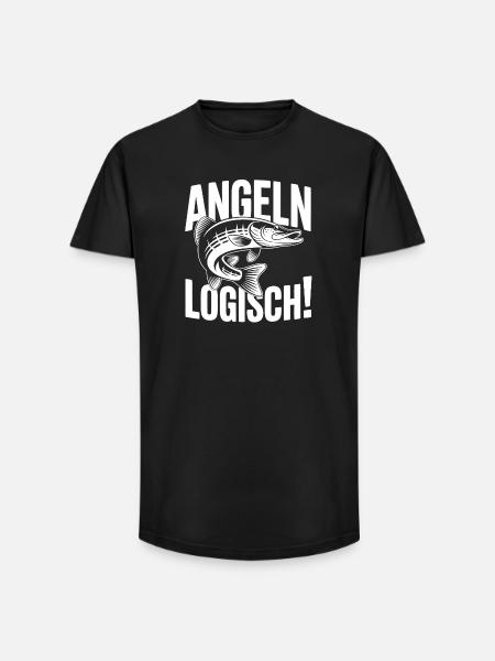 Angeln Logisch! - Long Fit Männer T-Shirt - Schwarz