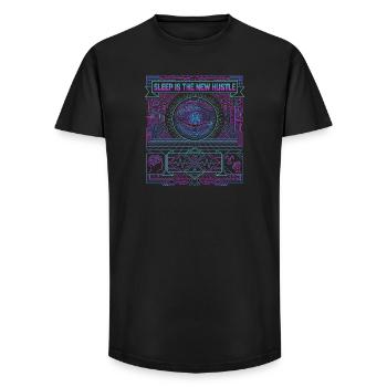 Hustle The Sleep - Long Fit Men's T-Shirt - black - Front - AI Model Male 185 light (185cm)