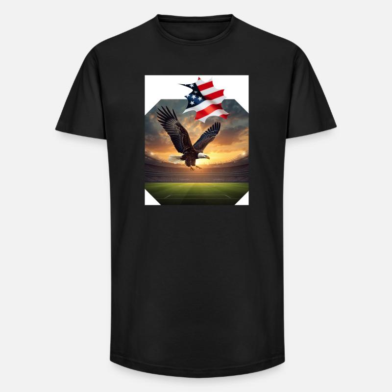 Patriotic eagle in stadium - Long Fit Men's T-Shirt - black