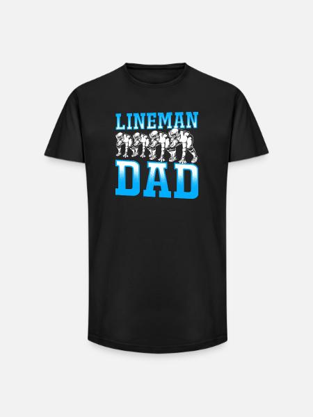 Joueur de ligne de football américain - T-shirt coupe longue homme - noir