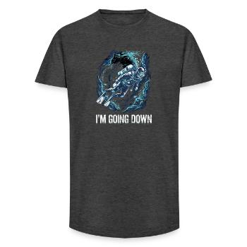 Drapeau de plongée sous-marine descendant rétro - T-shirt coupe longue homme - charbon - Devant - AI Model Male 185 light (185cm)