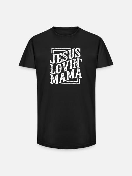 Jesus Lovin' Mama Typography - Long Fit Men's T-Shirt - black
