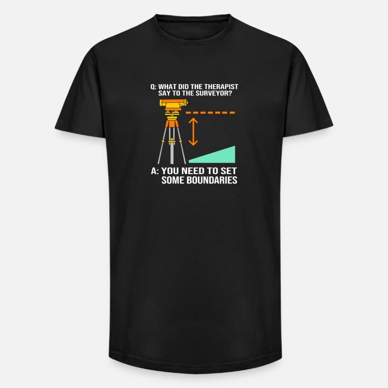 Landvermesser - Long Fit Männer T-Shirt - Schwarz