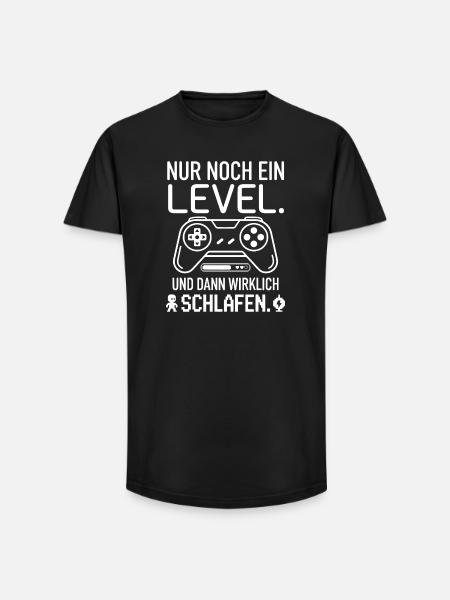 Nur noch ein Level Gaming Design - Long Fit Männer T-Shirt - Schwarz