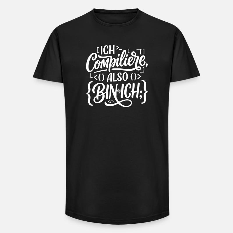 Ich compiliere also bin ich Coder - Long Fit Männer T-Shirt - Schwarz