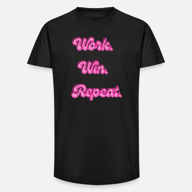 Work Win Repeats Retro Neon - Long Fit Men's T-Shirt - black