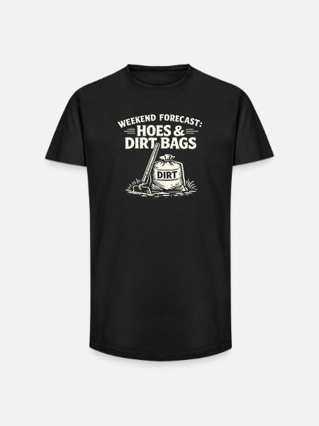 Prévisions du week-end : houes et sacs de terre pour le Gar - T-shirt coupe longue homme - noir
