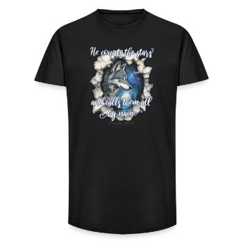 Wolf Christian Quote - Long Fit Men's T-Shirt - black - Front - AI Model Male 185 light (185cm)