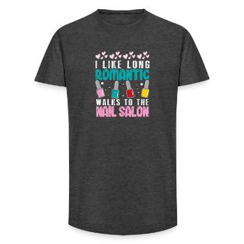 Nail Designer Nail Designer Cosmetics Nail Salon - Long Fit Men's T-Shirt - charcoal grey - Front - AI Model Male 185 light (185cm)
