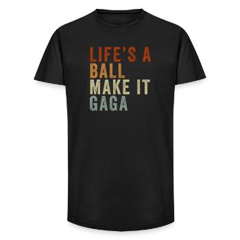 Das Leben ist ein Ball, mach es verrückt. - Long Fit Männer T-Shirt - Schwarz - Vorne - AI Model Male 185 light (185cm)