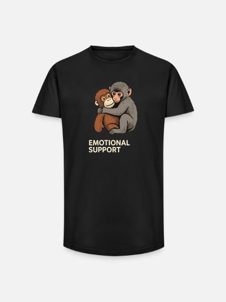 Emotional Support Baby Monkey Punch - Long Fit Men's T-Shirt - black