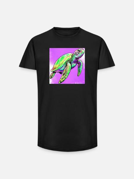 turtle - Long Fit Men's T-Shirt - black