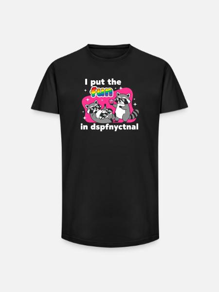 Disco Raccoons: Rainbow Fun - Long Fit Men's T-Shirt - black