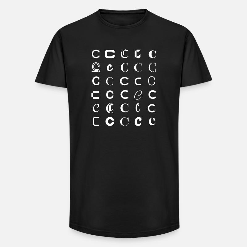 Typografie C-Glyphen-Monogramm-Satz - Long Fit Männer T-Shirt - Schwarz