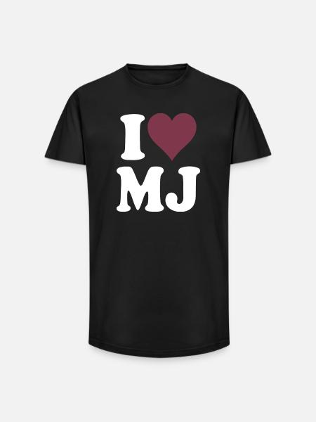 Ich liebe klassisches Burgunderherz-Design - Long Fit Männer T-Shirt - Schwarz