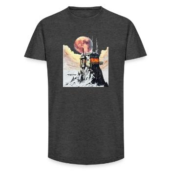 Outpost One Moonrise Station - Long Fit Men's T-Shirt - charcoal grey - Front - AI Model Male 185 light (185cm)