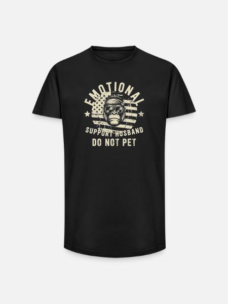 Emotionale Unterstützung: Ehemann nicht streicheln - Long Fit Männer T-Shirt - Schwarz