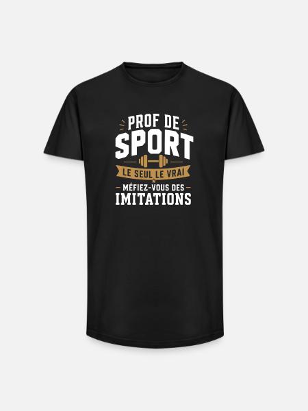 Prof de Sport Le Vrai - T-shirt coupe longue homme - noir