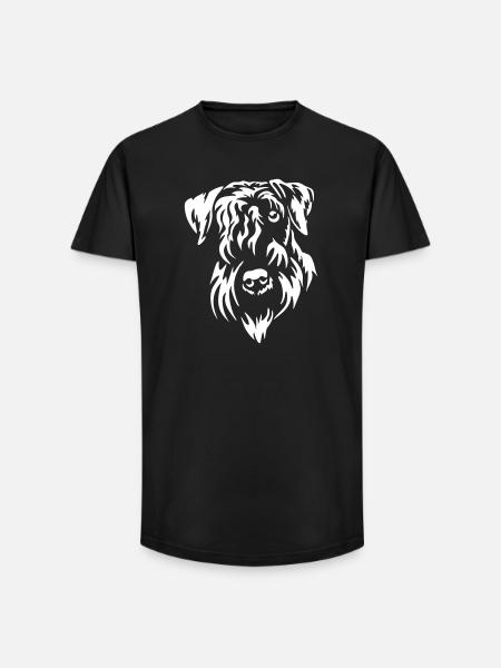 Cesky Terrier Kopf "Black Edition" - Long Fit Männer T-Shirt - Schwarz