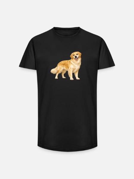 Golden Retriever Smiling - Long Fit Men's T-Shirt - black