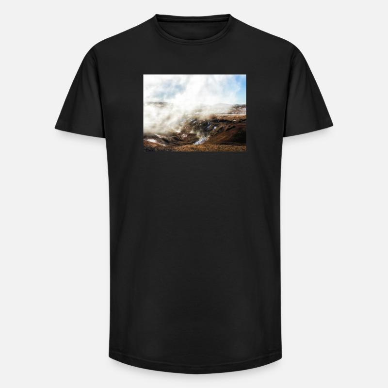 Wunderschöne, neblige Landschaft - Long Fit Männer T-Shirt - Schwarz