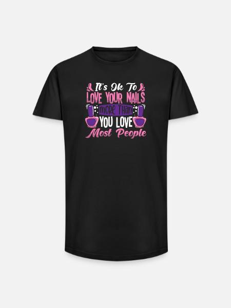 Nageldesigner Nageldesignerin Kosmetik Nagelstudio - Long Fit Männer T-Shirt - Schwarz