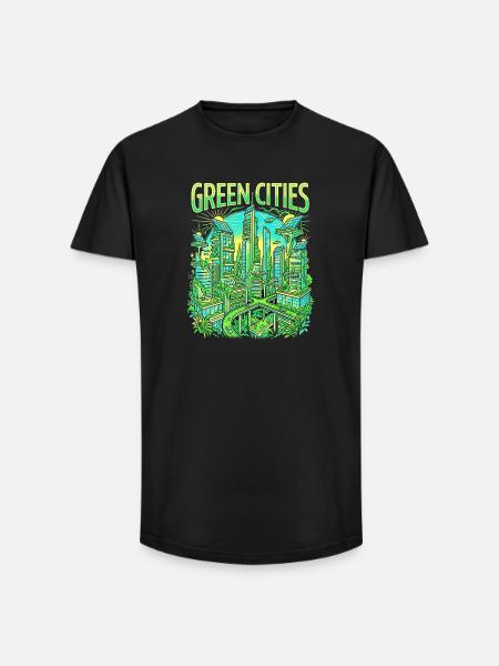 Green City Gardening - Long Fit Men's T-Shirt - black