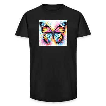 butterfly - Long Fit Men's T-Shirt - black - Front - AI Model Male 185 light (185cm)