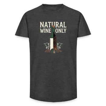 Natural Wine Only - Long Fit Men's T-Shirt - charcoal grey - Front - AI Model Male 185 light (185cm)