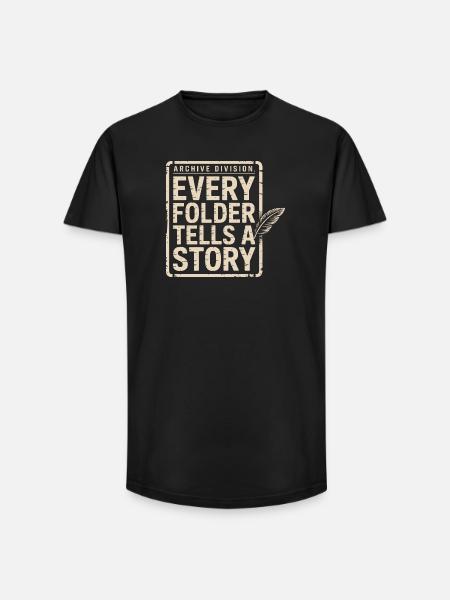 Every Folder Tells a Story - Long Fit Men's T-Shirt - black
