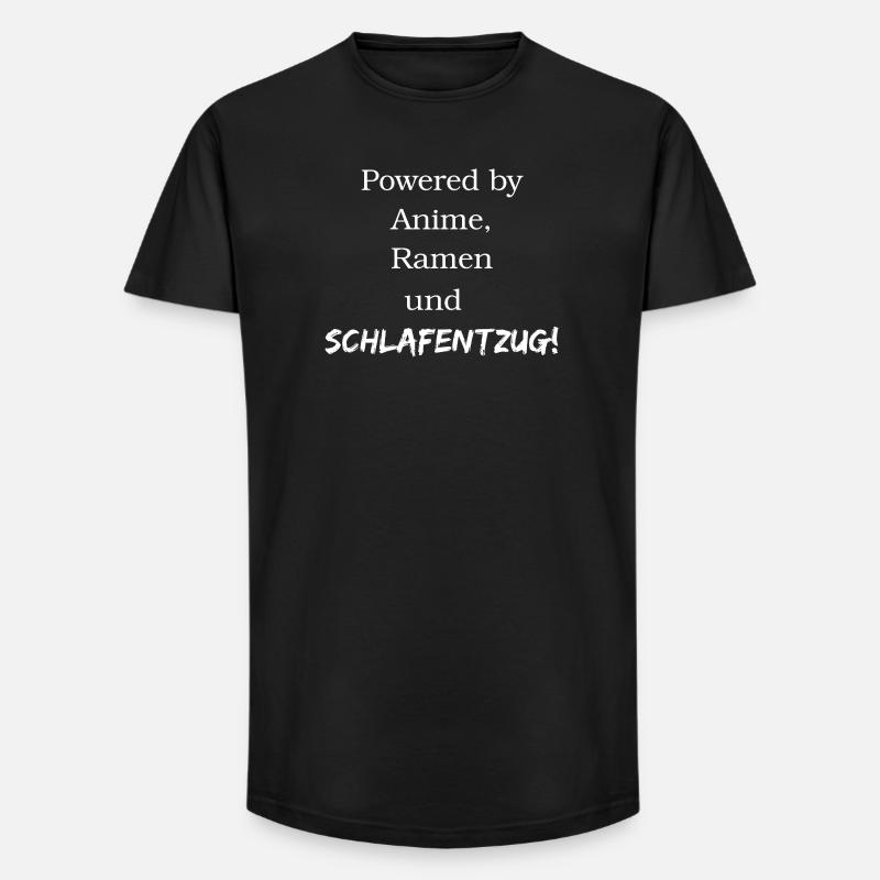 Powered by - Long Fit Männer T-Shirt - Schwarz