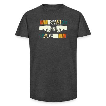 Shake N Bake Fist Bump - Long Fit Men's T-Shirt - charcoal grey - Front - AI Model Male 185 light (185cm)
