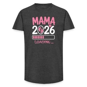 Mama 2026 Schwanger - Long Fit Männer T-Shirt - Anthrazit - Vorne - AI Model Male 185 light (185cm)