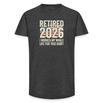 Rente 2026 – dafür habe ich mein ganzes Leben gear - Long Fit Männer T-Shirt - Anthrazit - Vorne - AI Model Male 185 light (185cm)