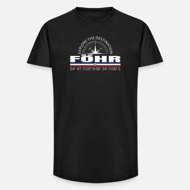 Föhr - Long Fit Männer T-Shirt - Schwarz