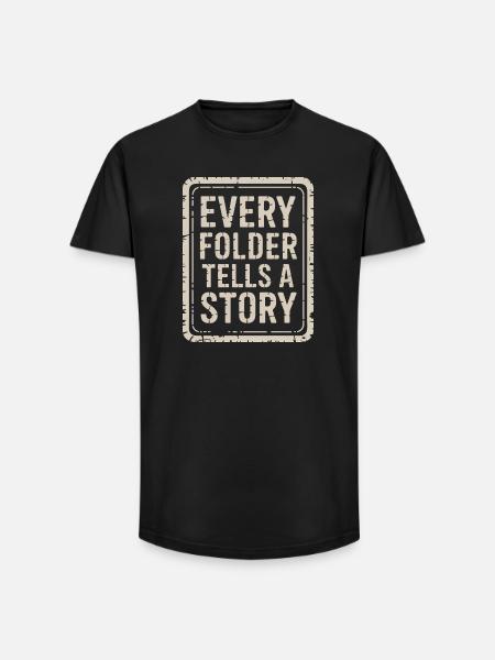 Every Folder Tells a Story - Long Fit Men's T-Shirt - black