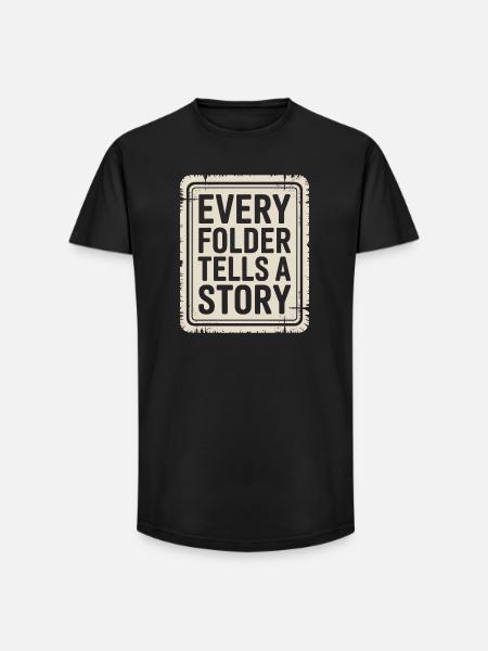 Every Folder Tells a Story - Long Fit Men's T-Shirt - black