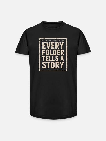 Every Folder Tells A Story - Long Fit Men's T-Shirt - black
