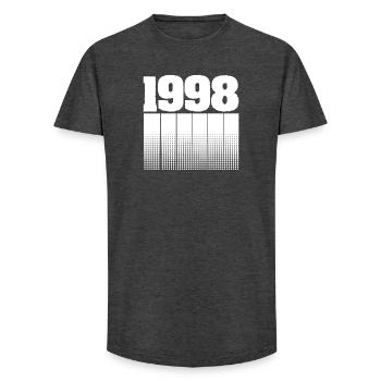 Anniversaire 1998 - T-shirt coupe longue homme - charbon - Devant - AI Model Male 185 light (185cm)