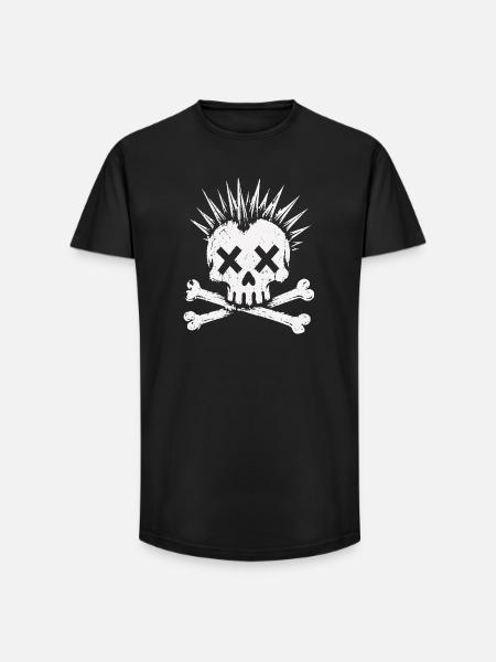 Punk Skull Mohawk Rock Alternative Shirt - Long Fit Men's T-Shirt - black