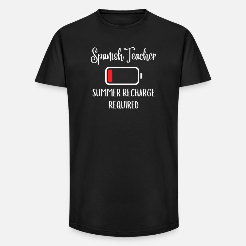 Spanischlehrer-Sommeraufladung erforderlich - Long Fit Männer T-Shirt - Schwarz