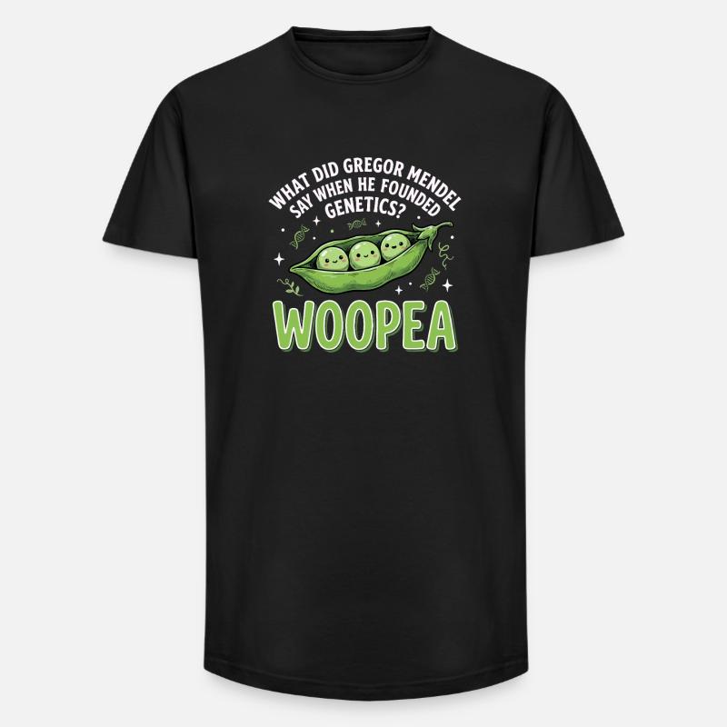 ErbsenGenetik Mendelwitz WOOPEA - Long Fit Männer T-Shirt - Schwarz