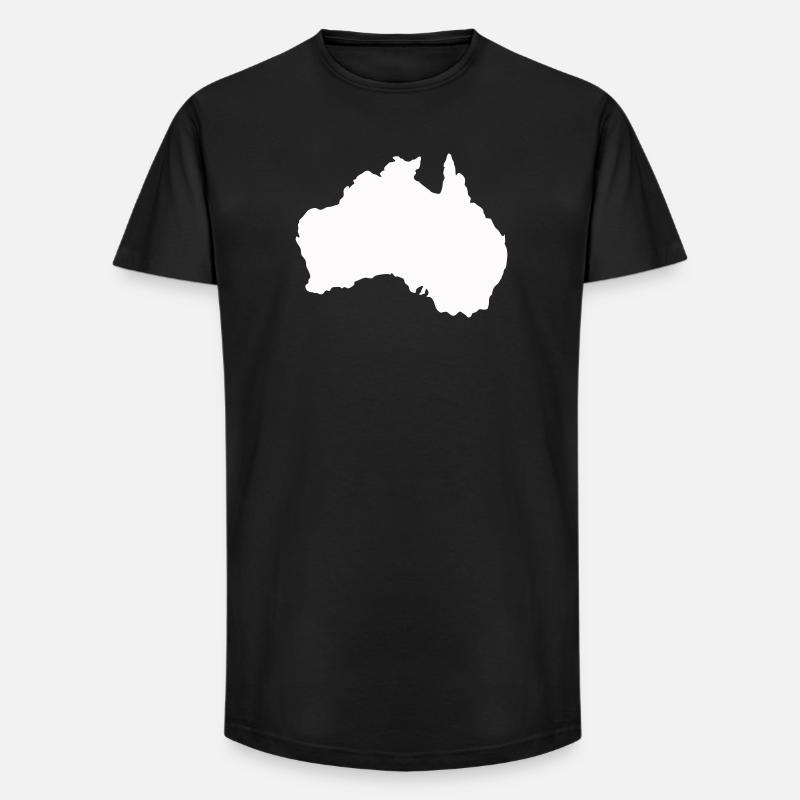 Australien Silhouette Minimal - Long Fit Männer T-Shirt - Schwarz