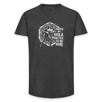 Alto en pause Musiciens de pratique - T-shirt coupe longue homme - charbon - Devant - AI Model Male 185 light (185cm)