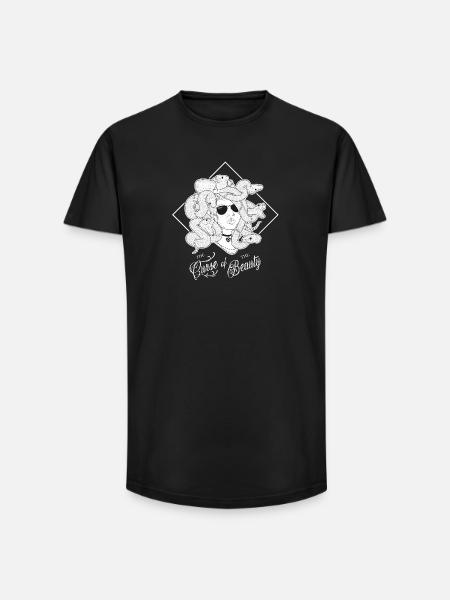 Méduse - La Malédiction de la Beauté - T-shirt coupe longue homme - noir