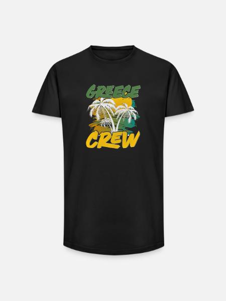 Greece Crew - Long Fit Men's T-Shirt - black