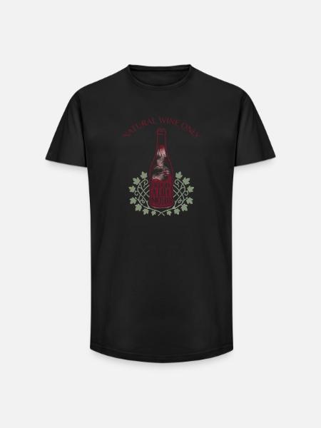 Natural Wine Only - Long Fit Men's T-Shirt - black