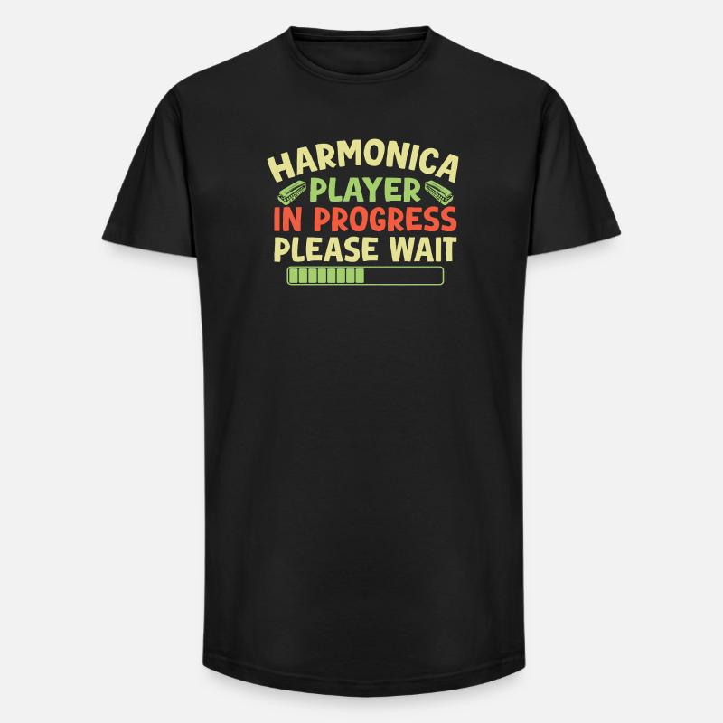 Harmonica Funny Harmonica en cours - T-shirt coupe longue homme - noir
