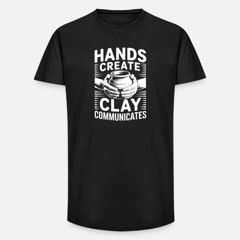Pottery Artists Clay Communicates Pottery - Long Fit Männer T-Shirt - Schwarz