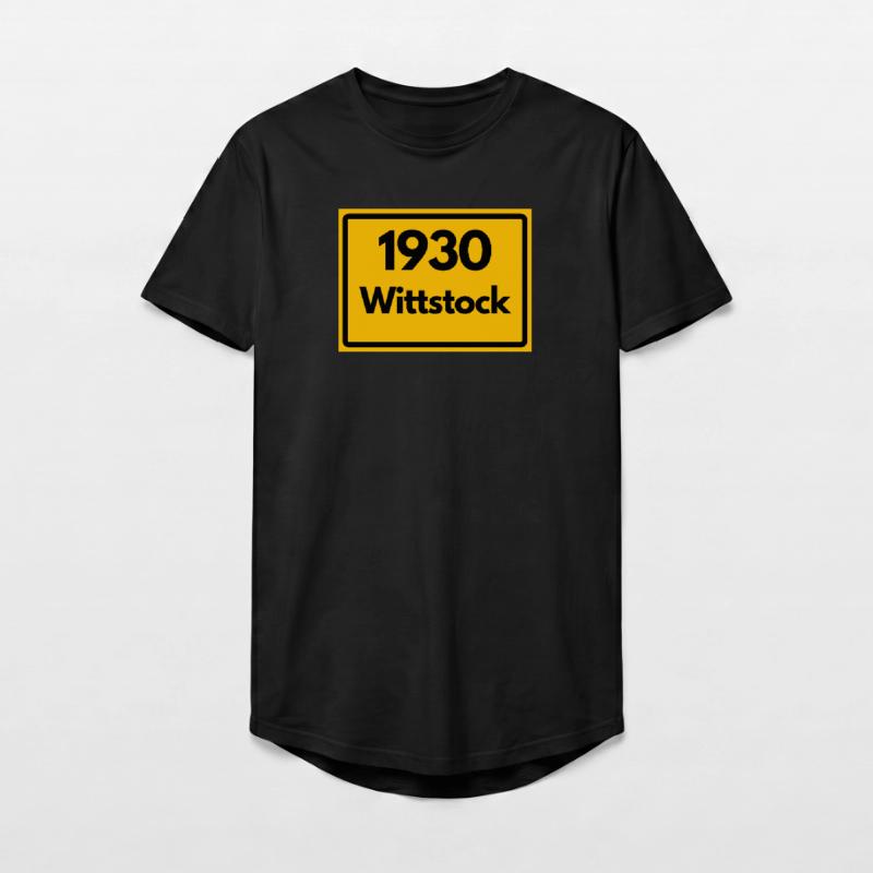 OLD POSTCODE POSTCODE RETRO 1930 WITTSTOCK HEIMAT Long Fit Men's T-Shirt